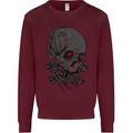 Crying Blood Skull Mens Sweatshirt Jumper Maroon