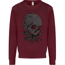 Crying Blood Skull Mens Sweatshirt Jumper Maroon