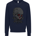Crying Blood Skull Mens Sweatshirt Jumper Navy Blue