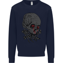 Crying Blood Skull Mens Sweatshirt Jumper Navy Blue