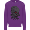Crying Blood Skull Mens Sweatshirt Jumper Purple