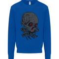 Crying Blood Skull Mens Sweatshirt Jumper Royal Blue