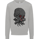 Crying Blood Skull Mens Sweatshirt Jumper Sports Grey