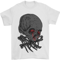 Crying Blood Skull Mens T-Shirt Cotton Gildan White