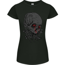 Crying Blood Skull Womens Petite Cut T-Shirt Black