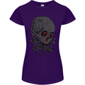 Crying Blood Skull Womens Petite Cut T-Shirt Purple