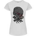 Crying Blood Skull Womens Petite Cut T-Shirt White