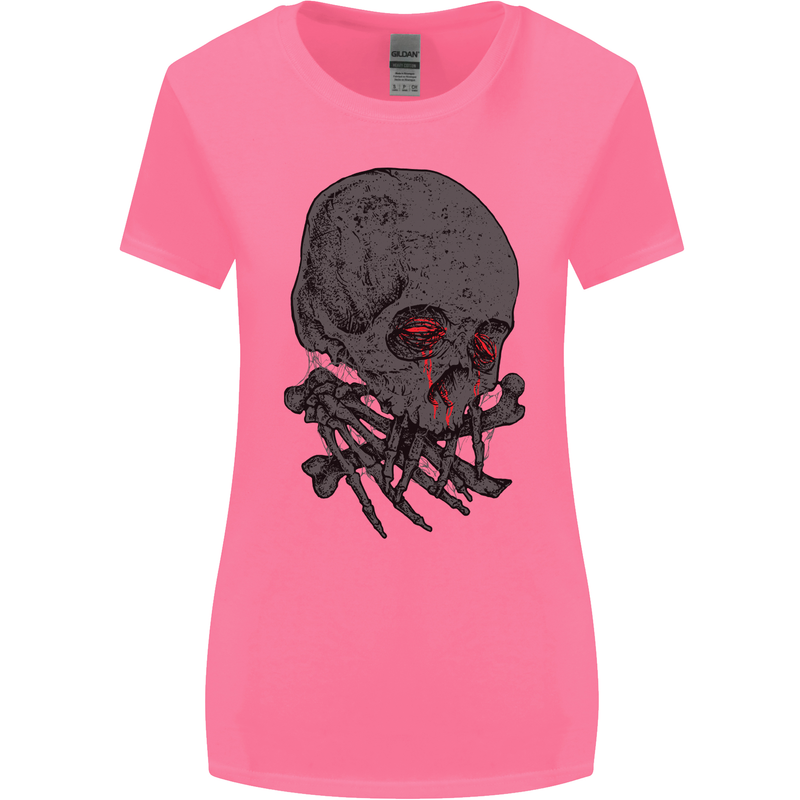 Crying Blood Skull Womens Wider Cut T-Shirt Azalea