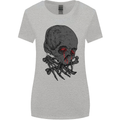 Crying Blood Skull Womens Wider Cut T-Shirt Sports Grey