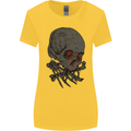 Crying Blood Skull Womens Wider Cut T-Shirt Yellow