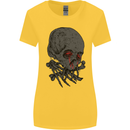 Crying Blood Skull Womens Wider Cut T-Shirt Yellow