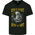Crypto Keep it Secret Wizard Bitcoin Mens V-Neck Cotton T-Shirt Black
