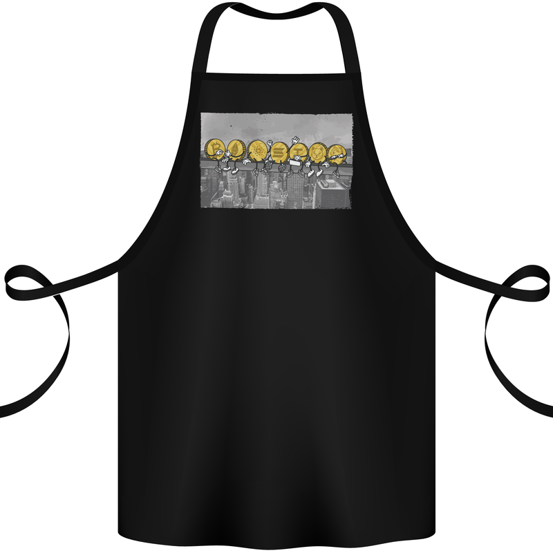 Crypto Workers Funny New York Parody Bitcoin Cotton Apron 100% Organic Black