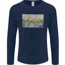 Crypto Workers Funny New York Parody Bitcoin Mens Long Sleeve T-Shirt Navy Blue
