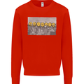 Crypto Workers Funny New York Parody Bitcoin Mens Sweatshirt Jumper Bright Red