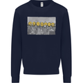 Crypto Workers Funny New York Parody Bitcoin Mens Sweatshirt Jumper Navy Blue