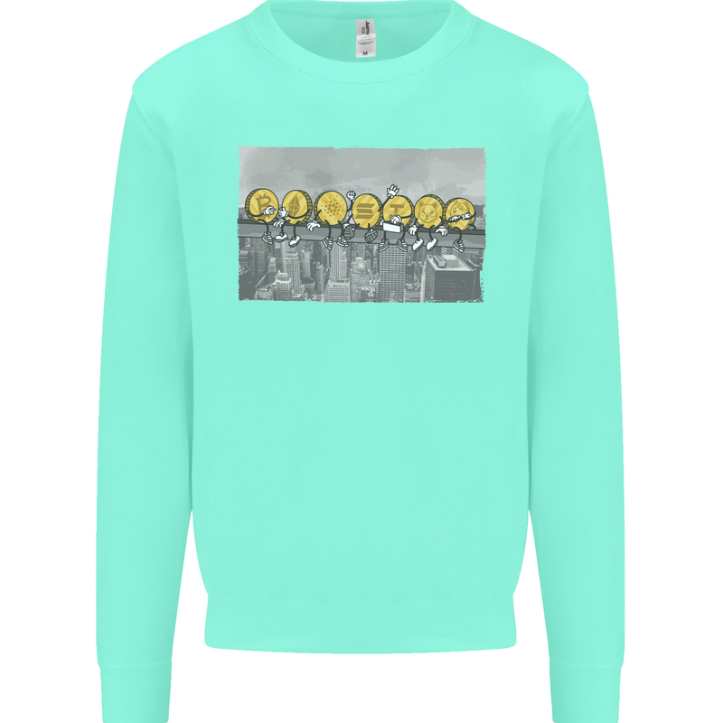 Crypto Workers Funny New York Parody Bitcoin Mens Sweatshirt Jumper Peppermint