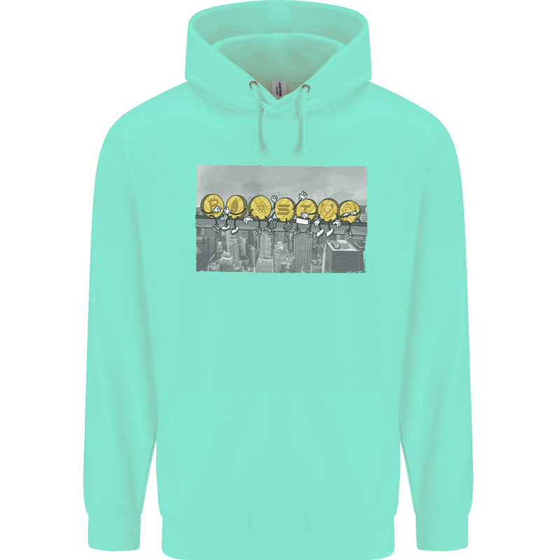 Crypto Workers New York Parody Funny Bitcoin Childrens Kids Hoodie Peppermint