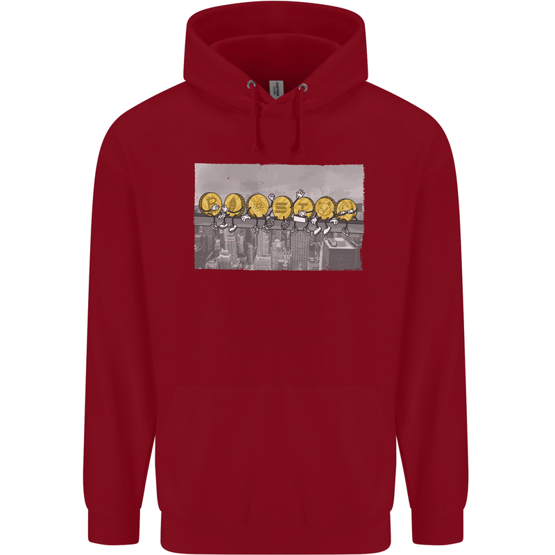 Crypto Workers New York Parody Funny Bitcoin Childrens Kids Hoodie Red