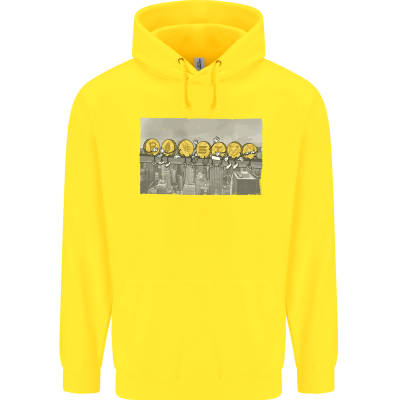 Crypto Workers New York Parody Funny Bitcoin Childrens Kids Hoodie Yellow