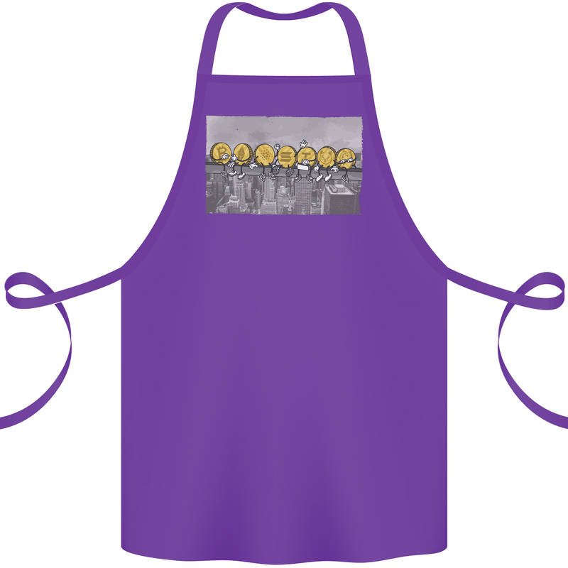 Crypto Workers New York Parody Funny Bitcoin Cotton Apron 100% Organic Purple