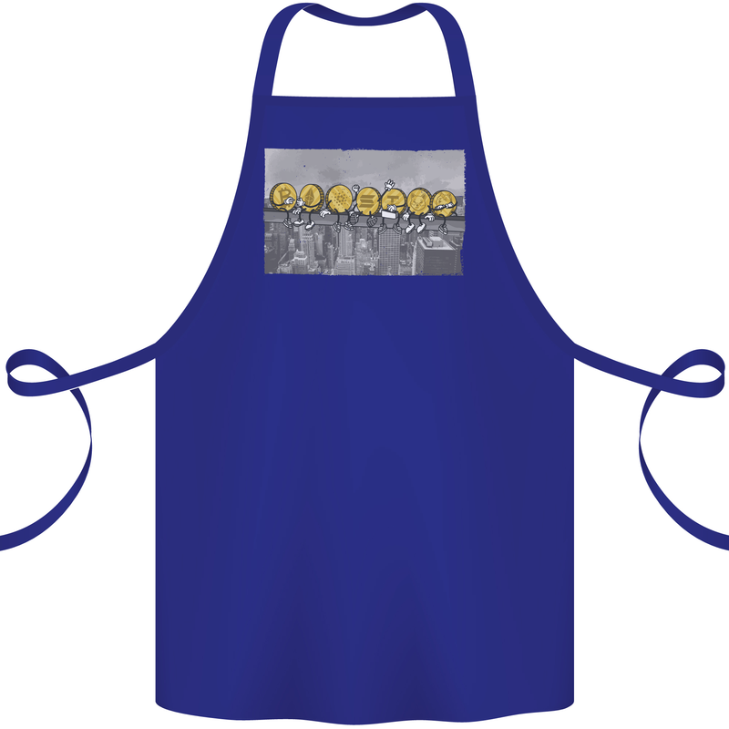 Crypto Workers New York Parody Funny Bitcoin Cotton Apron 100% Organic Royal Blue