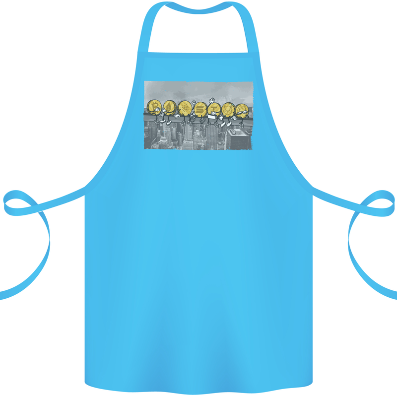 Crypto Workers New York Parody Funny Bitcoin Cotton Apron 100% Organic Turquoise