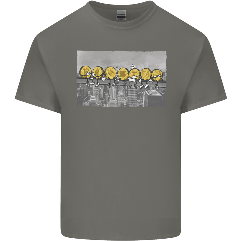 Crypto Workers New York Parody Funny Bitcoin Kids T-Shirt Childrens Charcoal