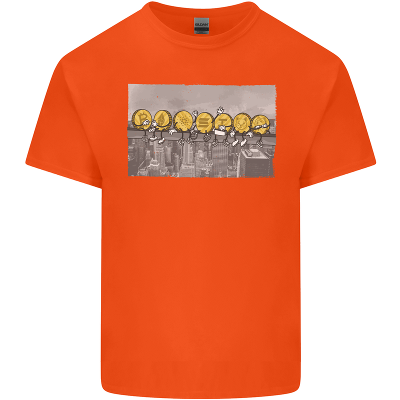 Crypto Workers New York Parody Funny Bitcoin Kids T-Shirt Childrens Orange