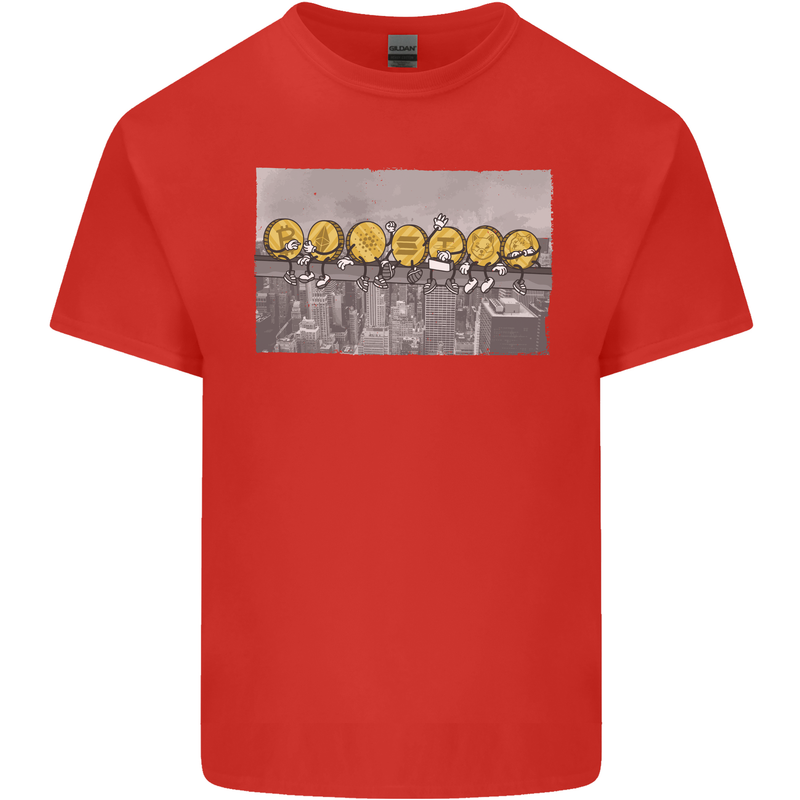 Crypto Workers New York Parody Funny Bitcoin Kids T-Shirt Childrens Red