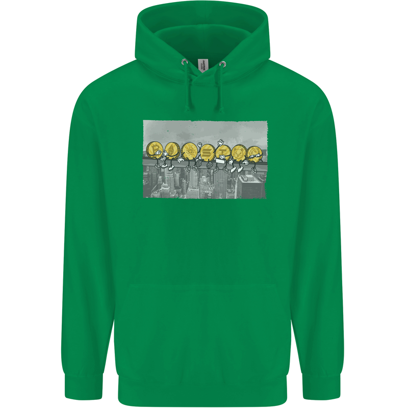 Crypto Workers New York Parody Funny Bitcoin Mens 80% Cotton Hoodie Irish Green