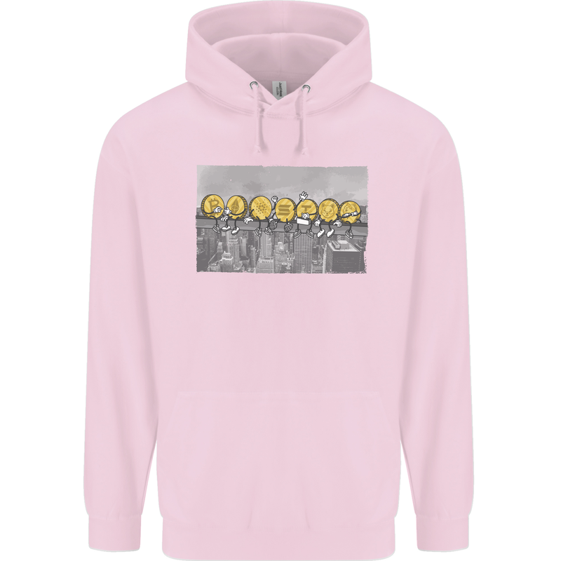 Crypto Workers New York Parody Funny Bitcoin Mens 80% Cotton Hoodie Light Pink