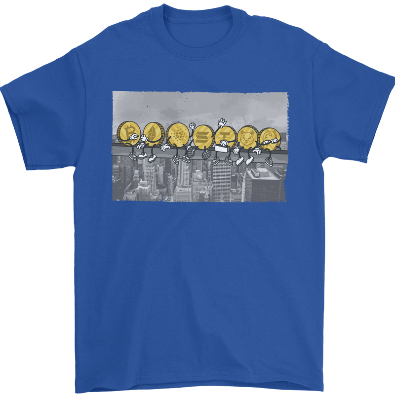 Crypto Workers New York Parody Funny Bitcoin Mens T-Shirt 100% Cotton Royal Blue