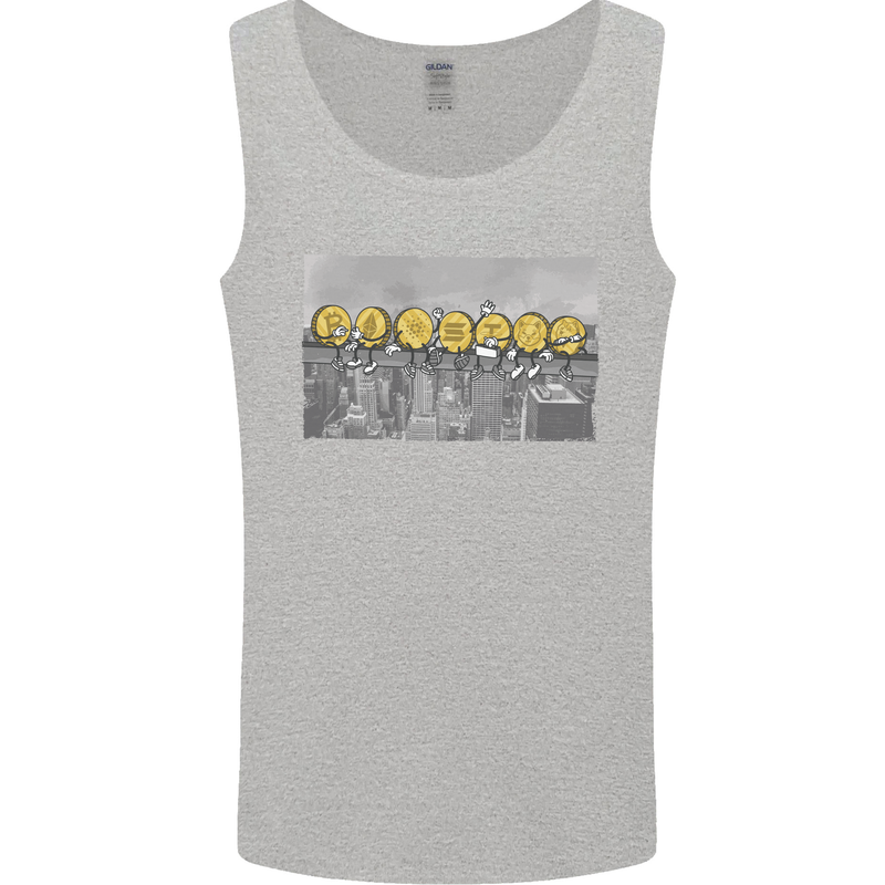 Crypto Workers New York Parody Funny Bitcoin Mens Vest Tank Top Sports Grey