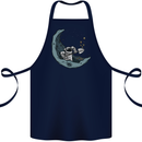 Cryptocurrency Mining the Moon Cotton Apron 100% Organic Navy Blue