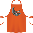 Cryptocurrency Mining the Moon Cotton Apron 100% Organic Orange