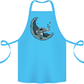 Cryptocurrency Mining the Moon Cotton Apron 100% Organic Turquoise