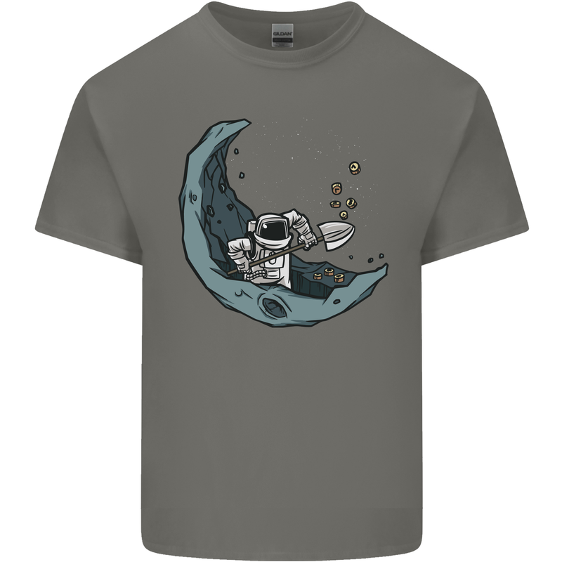 Cryptocurrency Mining the Moon Kids T-Shirt Childrens Charcoal