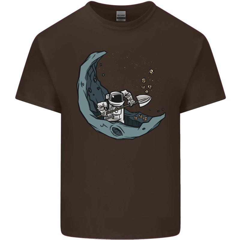 Cryptocurrency Mining the Moon Kids T-Shirt Childrens Chocolate