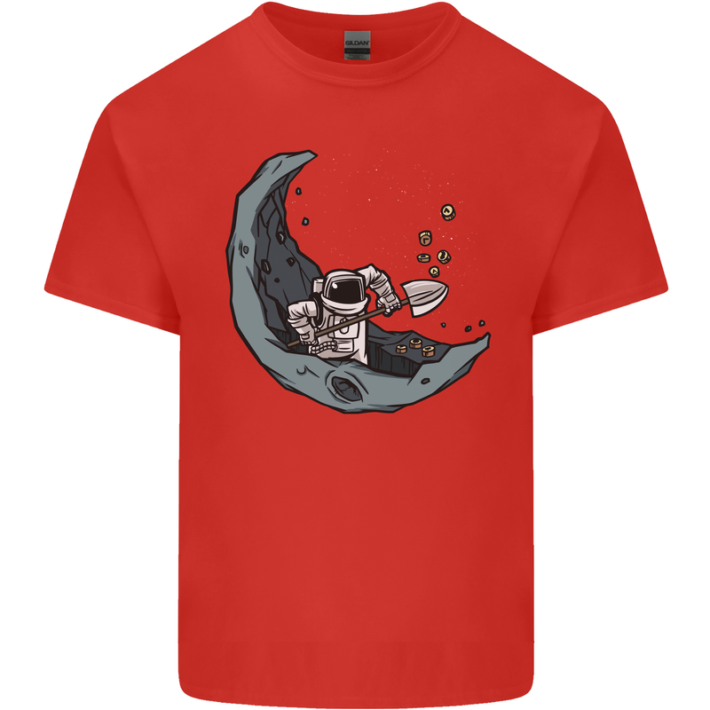 Cryptocurrency Mining the Moon Kids T-Shirt Childrens Red