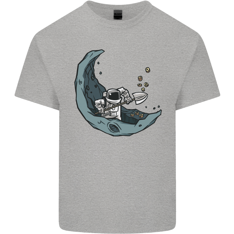 Cryptocurrency Mining the Moon Kids T-Shirt Childrens Sports Grey