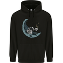 Cryptocurrency Mining the Moon Mens 80% Cotton Hoodie Black