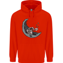 Cryptocurrency Mining the Moon Mens 80% Cotton Hoodie Bright Red