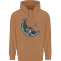 Cryptocurrency Mining the Moon Mens 80% Cotton Hoodie Caramel Latte