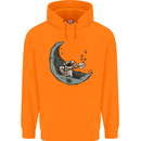 Cryptocurrency Mining the Moon Mens 80% Cotton Hoodie Orange