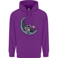 Cryptocurrency Mining the Moon Mens 80% Cotton Hoodie Purple