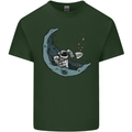 Cryptocurrency Mining the Moon Mens Cotton T-Shirt Tee Top Forest Green