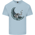 Cryptocurrency Mining the Moon Mens Cotton T-Shirt Tee Top Light Blue