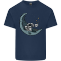Cryptocurrency Mining the Moon Mens Cotton T-Shirt Tee Top Navy Blue