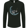 Cryptocurrency Mining the Moon Mens Long Sleeve T-Shirt Black